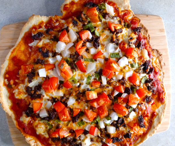 thin crust taco pizza