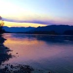 practicing mindfulness Fraser River at sunset