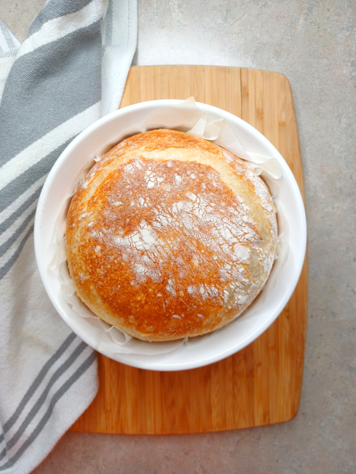 artisan bread fresh out of the oven.