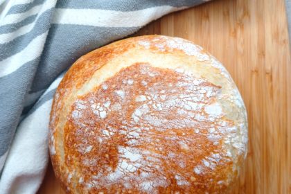 Artisan bread fresh out of the oven.