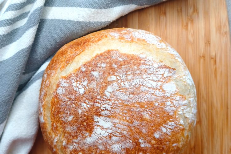 Artisan bread fresh out of the oven.